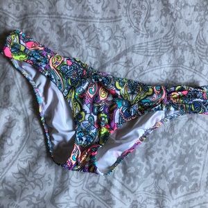 Neon paisley bikini bottoms